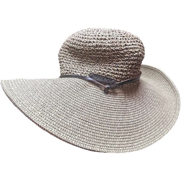Woolrich Woven Sun Hat 100% Paper Floppy Beige Vacation Cruise One Size Fits All - Picture 2 of 7
